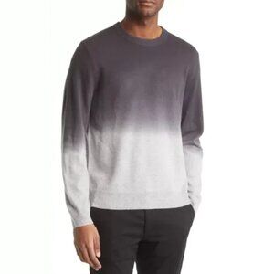Theory Men's 100% Cashmere Dipped Ombre Grey Sweater Size XL